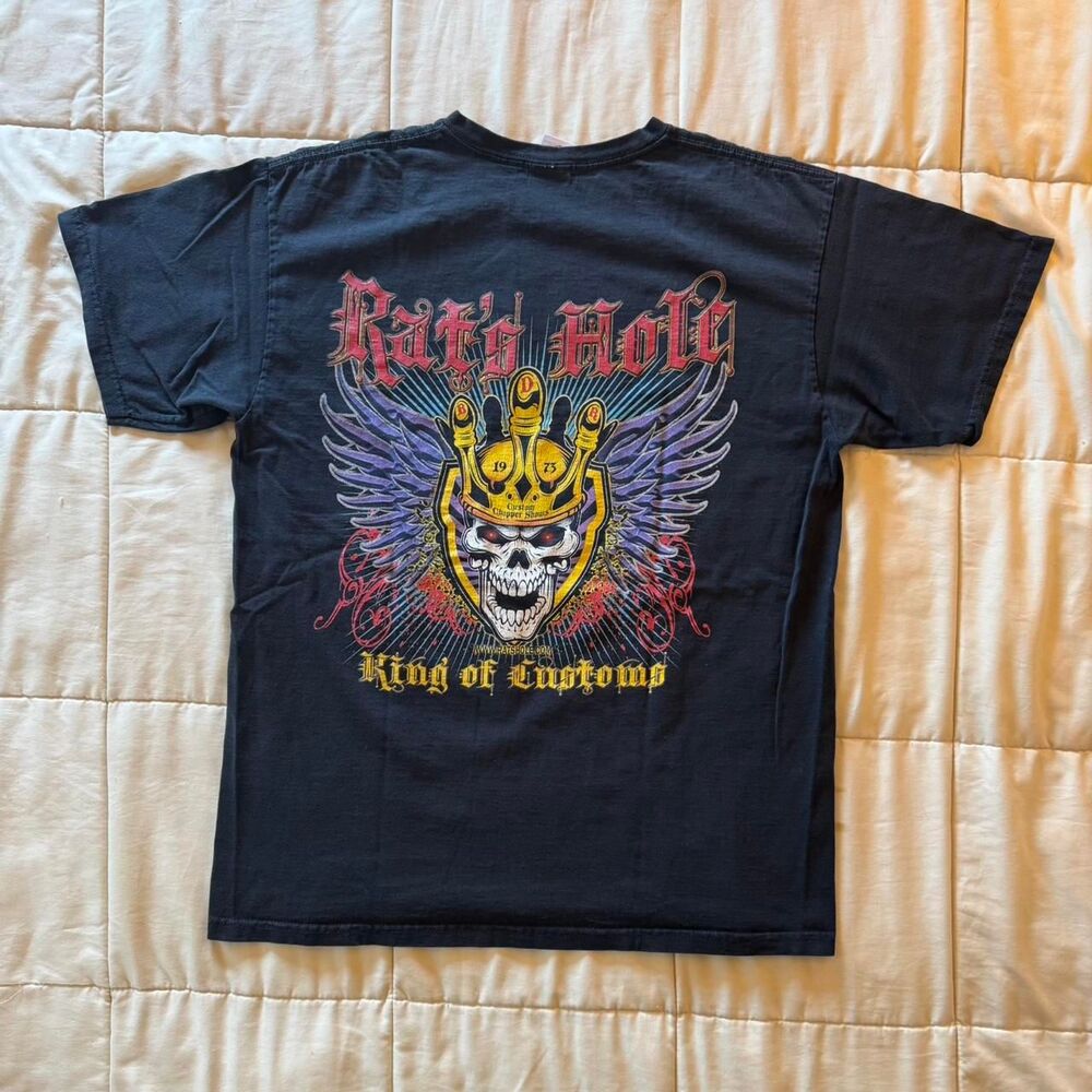 Vintage rare Rats Hole custom chopper shows bike week shirt